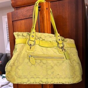 COACH authentic signature collection Vintage Penelope bag in lime/celadon green.
